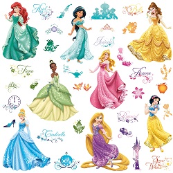 Officially Licensed Disney Princesses Wall Art Decor: Jasmine, Ariel, Aurora, Belle, Cinderella, Rapunzel, Snow White, Tiana